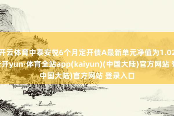 开云体育中泰安悦6个月定开债A最新单元净值为1.0222元-云开yun·体育全站app(kaiyun)(中国大陆)官方网站 登录入口