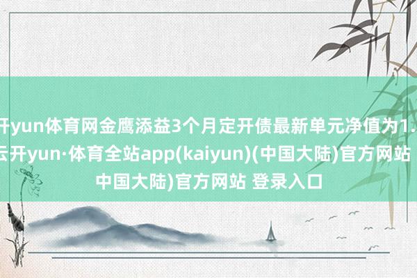 开yun体育网金鹰添益3个月定开债最新单元净值为1.1102元-云开yun·体育全站app(kaiyun)(中国大陆)官方网站 登录入口