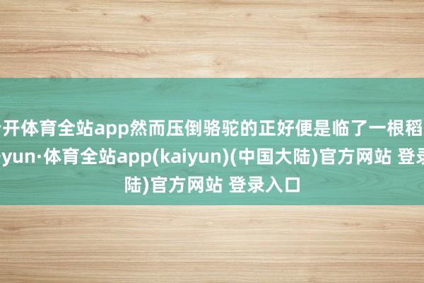 云开体育全站app然而压倒骆驼的正好便是临了一根稻草-云开yun·体育全站app(kaiyun)(中国大陆)官方网站 登录入口